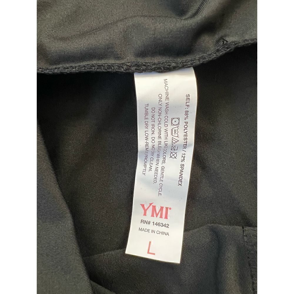 NWT! YMI Black Tight Athletic Shorts with Pocket Large - Picture 4 of 6